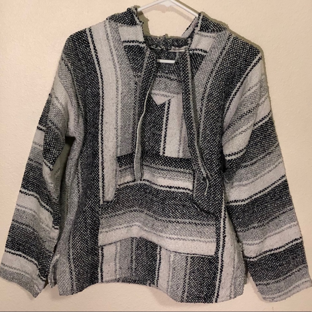 black & white poncho